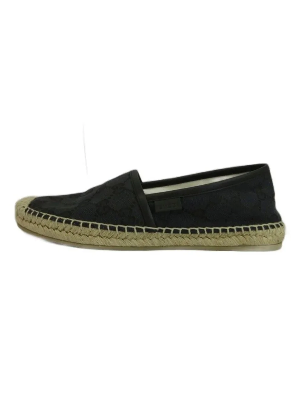 Gucci GG Canvas Espadrille Slip-on Flat Shoes All Over Print Navy Beige